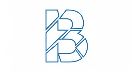 Modern blue letter B logo with geometric design