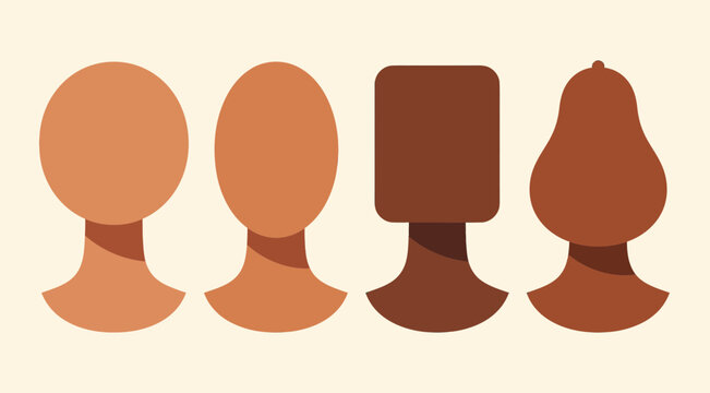 Set of diverse female body shapes and types illustration.