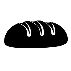 Obraz premium Bread Loaf Icon Black Silhouette Bakery Food Symbol Vector