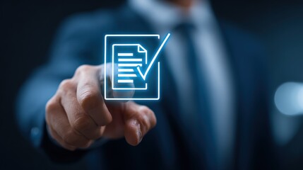 Document verification icon illustration