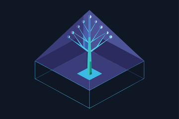 Holographic Tree With Light Projection