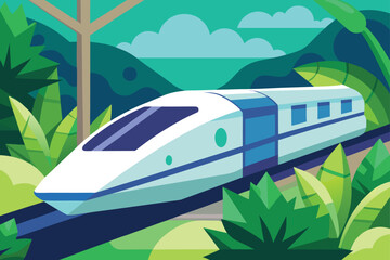 High Speed Train With Glass Walls