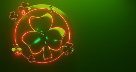 St. Patrick's Day poster. 3d render illustration.
