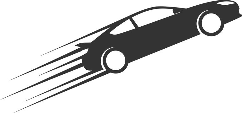 A sleek, modern car silhouette, with a dynamic, upward motion implied by the shape. Focus on the car&rsquo;s aerodynamic lines