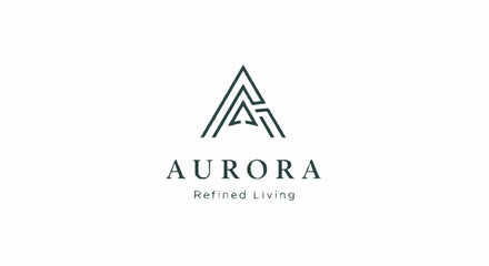 Aurora Logo Design Refined Living Concept.