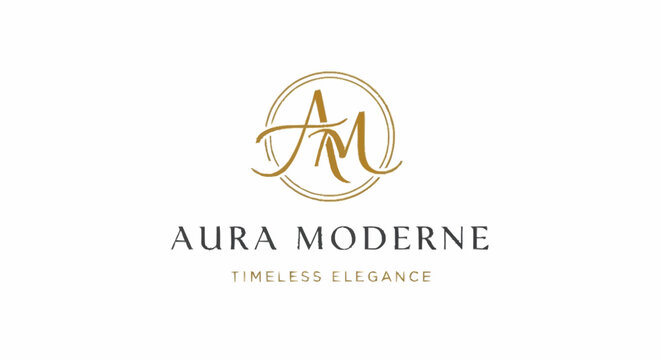 Aura Moderne Logo Timeless Elegance Design.