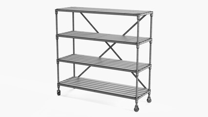 Wood Bookstand 3D Rendering  