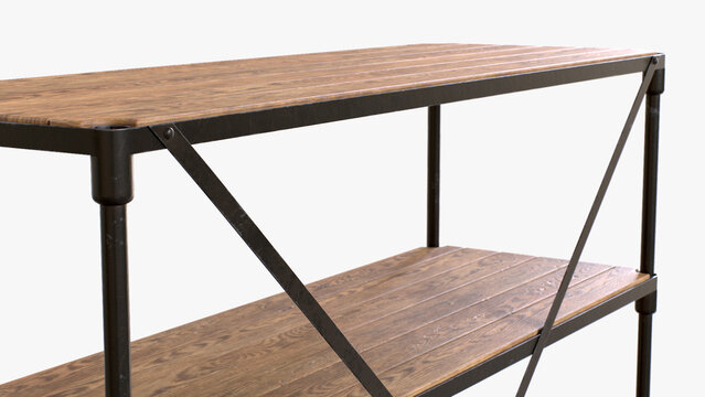 Wood Bookstand 3D Rendering 