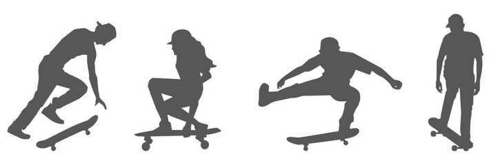 Skateboarder silhouette set performing tricks © Imran