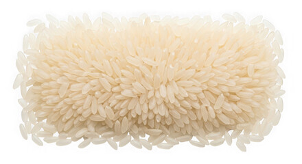 Pile of white rice grains on a clean surface for cooking and food preparation transparent background