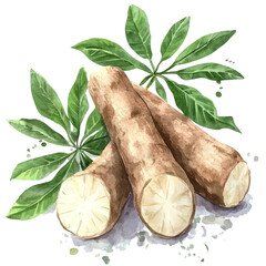 Whole fresh cassava root for agriculture high resolution transparent png photo