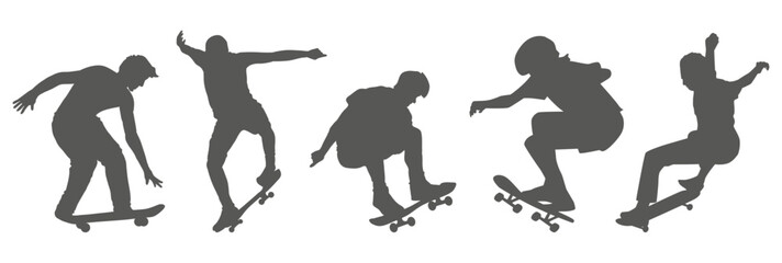 Skateboarder silhouette set performing tricks © Imran