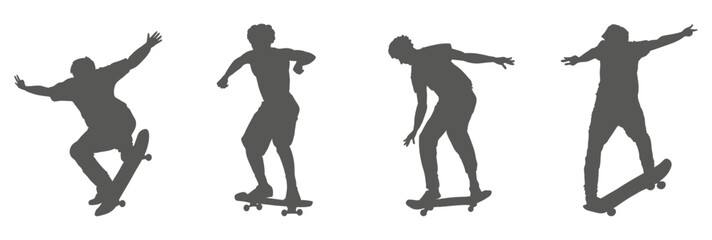 Skateboarder silhouette set performing tricks © Imran