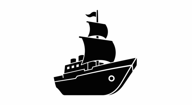 ship on a white background