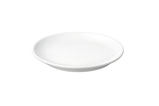 White empty plate on transparent background for food presentation, dining service, and kitchenware design