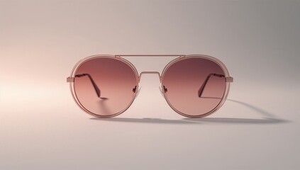 Stylish pink gradient sunglasses on neutral background fashion accessory close-up minimalist design eyewear