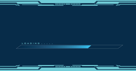 Loading Bar Interface Banner Vector Template, Modern Tech