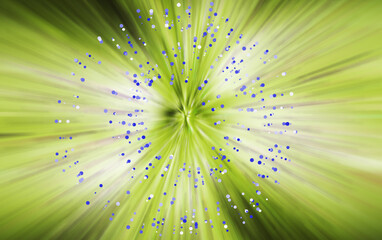 Vibrant Green Sparkle Burst Background With Confetti Dots And Light Rays For Celebration And Festive Events