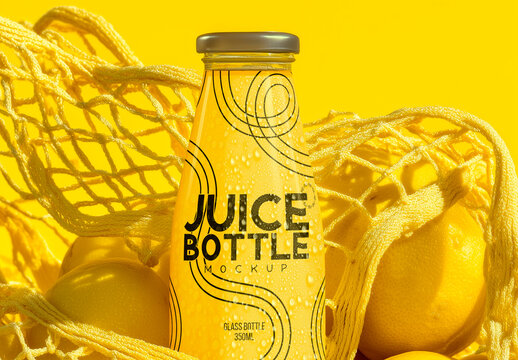 Juice Glass Bottle Mockup