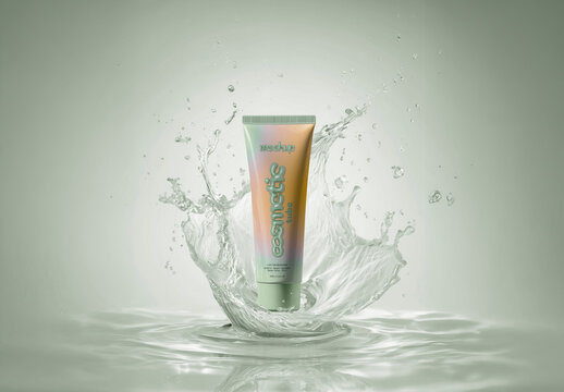 Cream Tube Packaging Mockup