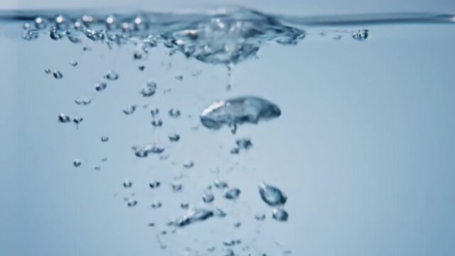 Calm and Purity An aesthetically pleasing and tranquil depiction of clean water and bubbles.
