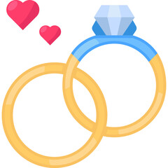 Diamond Ring Flat Icon