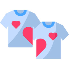 Couple Shirt Flat Icon