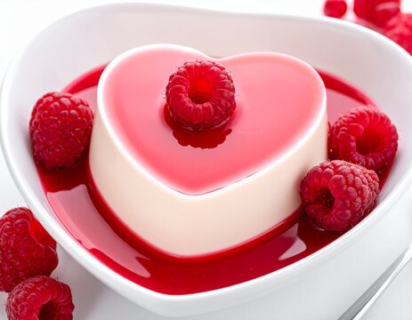 Panna-Cotta-Bowl mit Himbeerspiegel