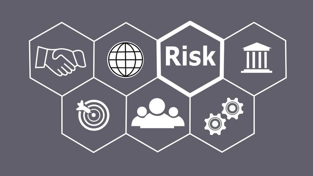 a Risk concept button on a futuristic. Abstract seamless animation of mesh glowing dots digital luxurious wave particles flows background. Motion of digital data flow.