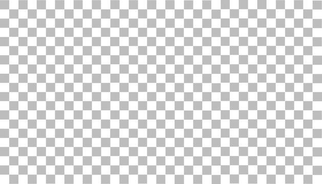 Checkered background with transparent grid pattern. Black and white checker squares create seamless texture. Digital backdrop with geometric tiles for design templates.