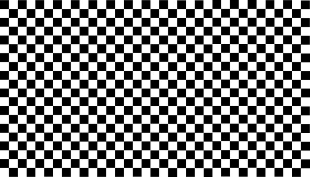 Checkered background with transparent grid pattern. Black and white checker squares create seamless texture. Digital backdrop with geometric tiles for design templates.