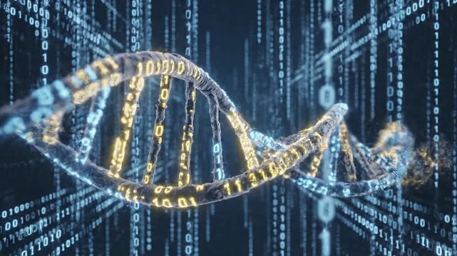 3D DNA Helix in Binary Glow