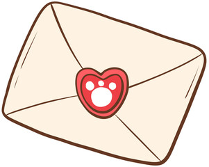 Valentine Love Letter with Paw Print Heart Seal