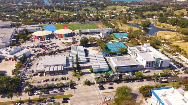 Aerial footage Rabbi Alexander Gross High School Miami Beach Florida 2026