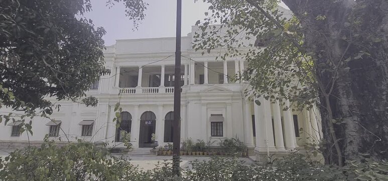 Exterior view of the opulent Lalbagh Palace showcasing fine 19th-century craftsmanship