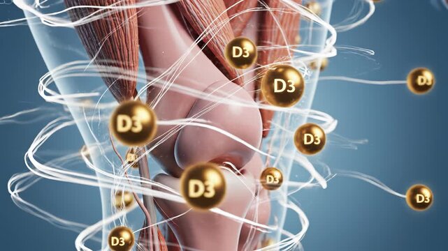 Human knee anatomy with vitamin D3