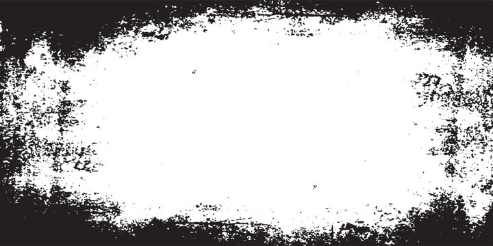 Black frame on white background. Grunge style