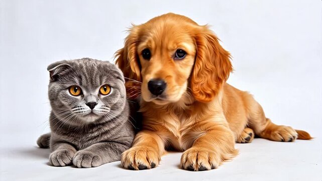 Cat and Dog Laying Side by Side