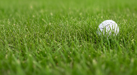 Happy easter sunday morning with white easter egg hidden in green grass