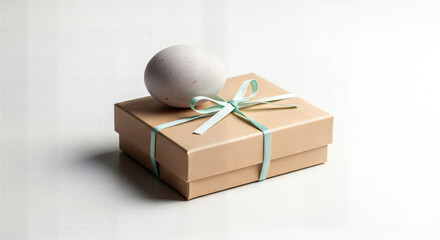 Happy easter sunday gift box with egg decoration