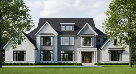 Modern residential house exterior facade design