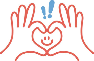 Obraz premium Minimal Heart Hands Line Art