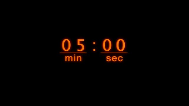 counting 58 minute timer animation. timer counting clock. 