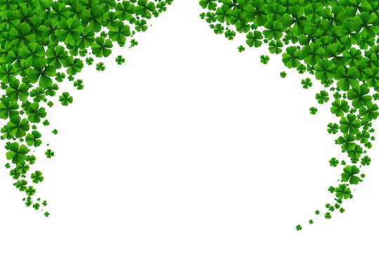 Shamrock leaf border green clover frame on transparent background