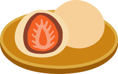 苺大福のイラスト