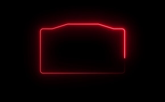 glowing neon rectangles abstract background. abstract glowing neon rectangle border frame. shape frame round border frame movement photo frame neon box sign symbol with on a black background