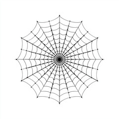 Obraz premium a simple line drawing of the center of an intricate spider web, white background