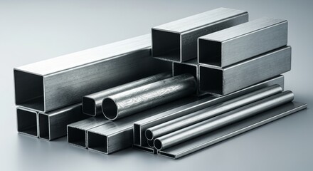 High-Quality Shiny Metal Profiles Including Square, Round, and Flat Tubes for Industrial Use