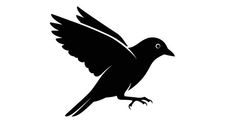 Obraz premium Silhouette of a Bird in Mid Flight Symbolizing Freedom and Nature