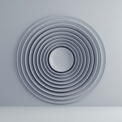 Obraz premium Concentric sound waves spreading across a void. Digital visualization of acoustic energy decay in a blank, sterile environment ,frequency ,graphic ,sonar